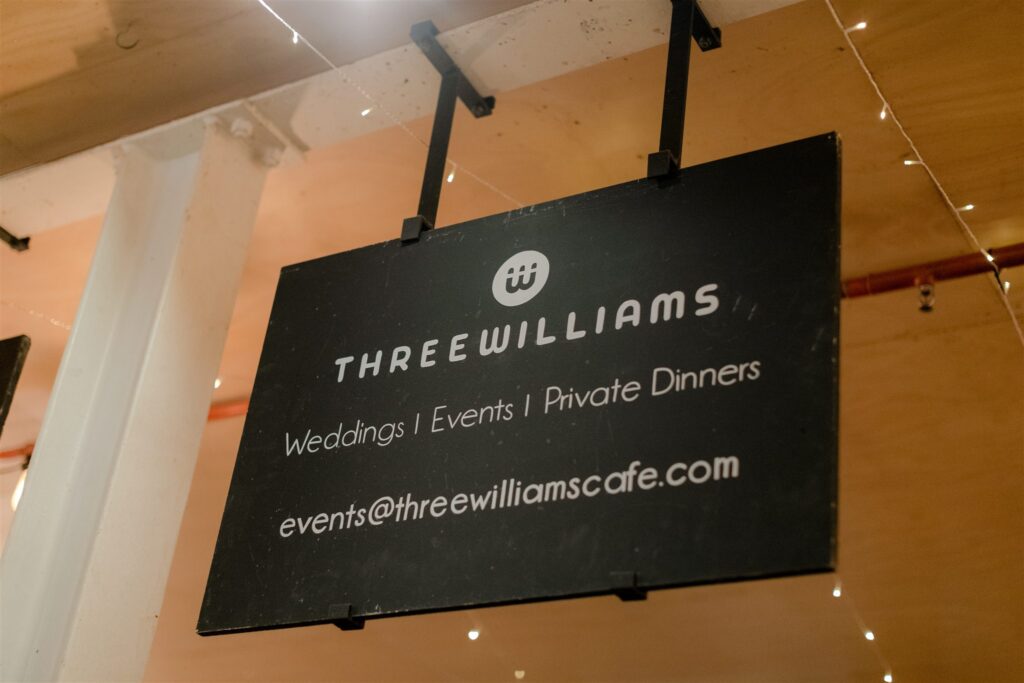 Three Williams sign from cafe